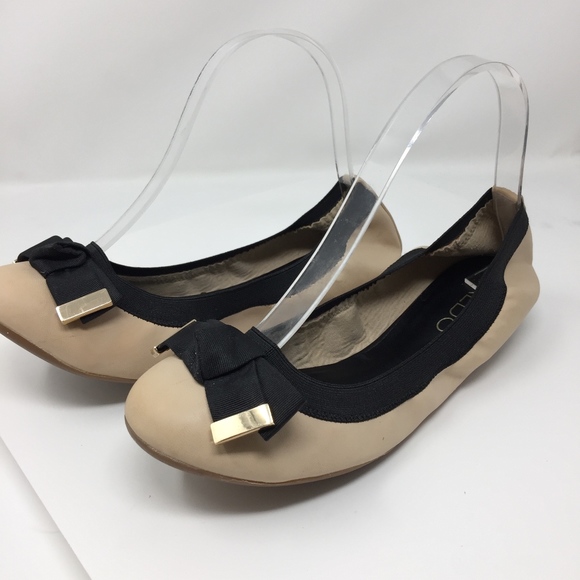 ALDO Shoes - ALDO cream black Ballet Flats Bow gold